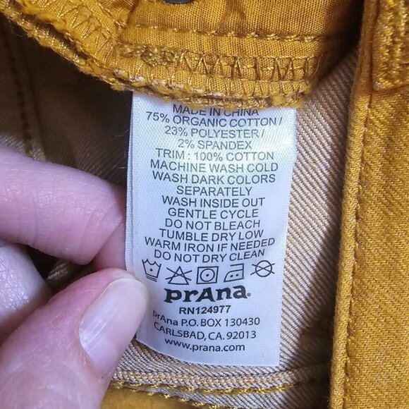 Prana Jett Dripped Cumin Ombre Low Rise Zip Cuff Capris Sz 27 - Picture 8 of 10